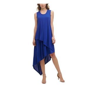KENSIE DRESSES Womens Blue Pullover Styling Unlined Sleeveless Maxi Dress S